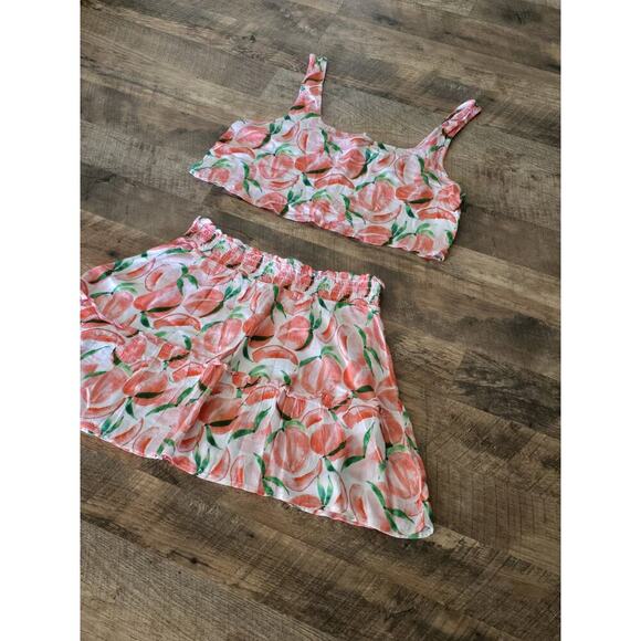 Anthropologie Breezy Cover-up Skirt Set Size Medium Smocked Waist Band & Back - Picture 5 of 8